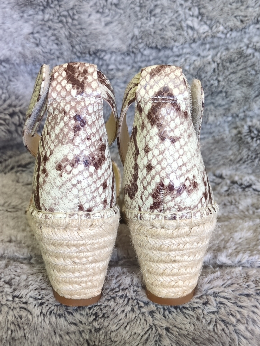 Vince Camuto Jesla Snake-Print Espadrille Wedge Sandals Women's Sz 8.5 - Picture 4 of 5